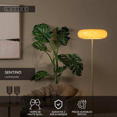 Lucide SENTINO - Lampadaire - Ø 40 cm - 3xG9 - Taupe
